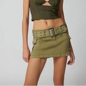Urban Outfitters Cargo Khaki Green Mini Skirt